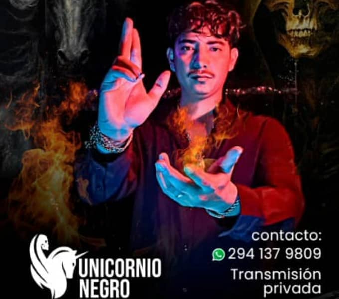 Brujo unicornio negro, en promocional para la misa negra 2025